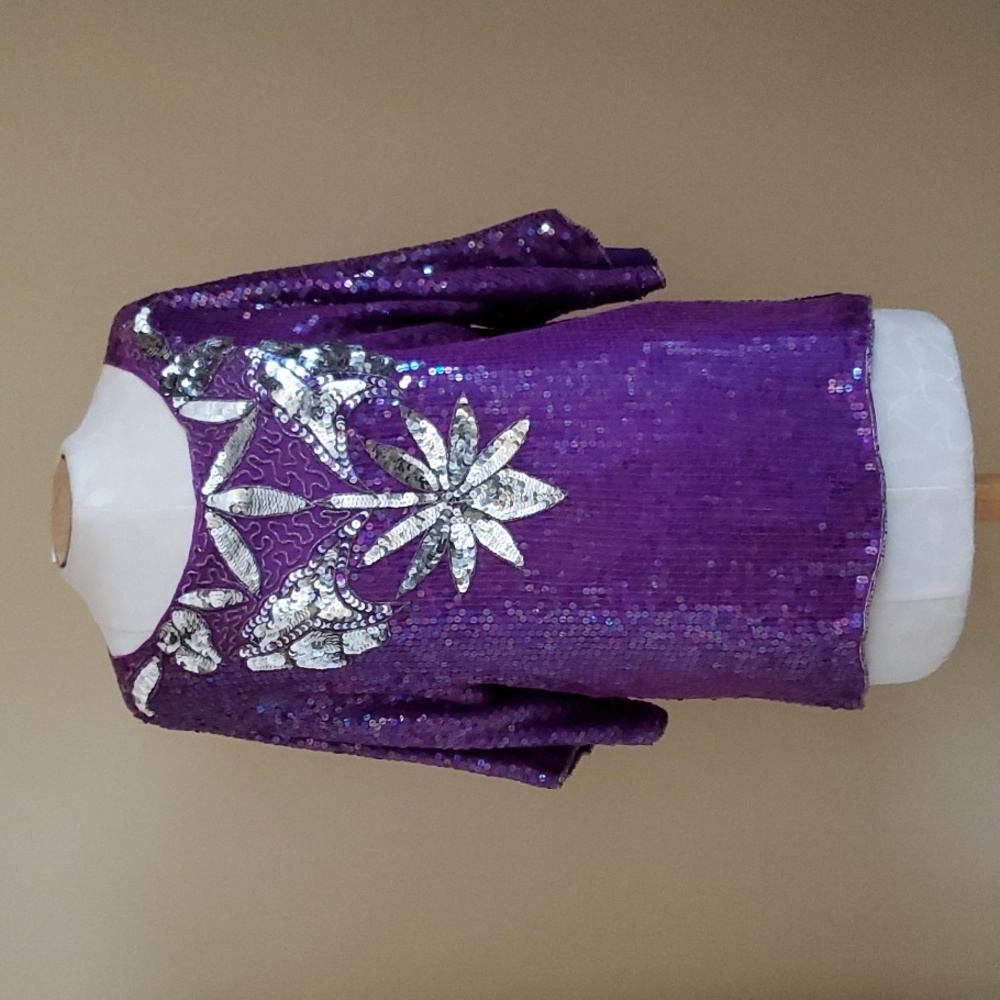 Exotica Purple Silver Sequin Blouse